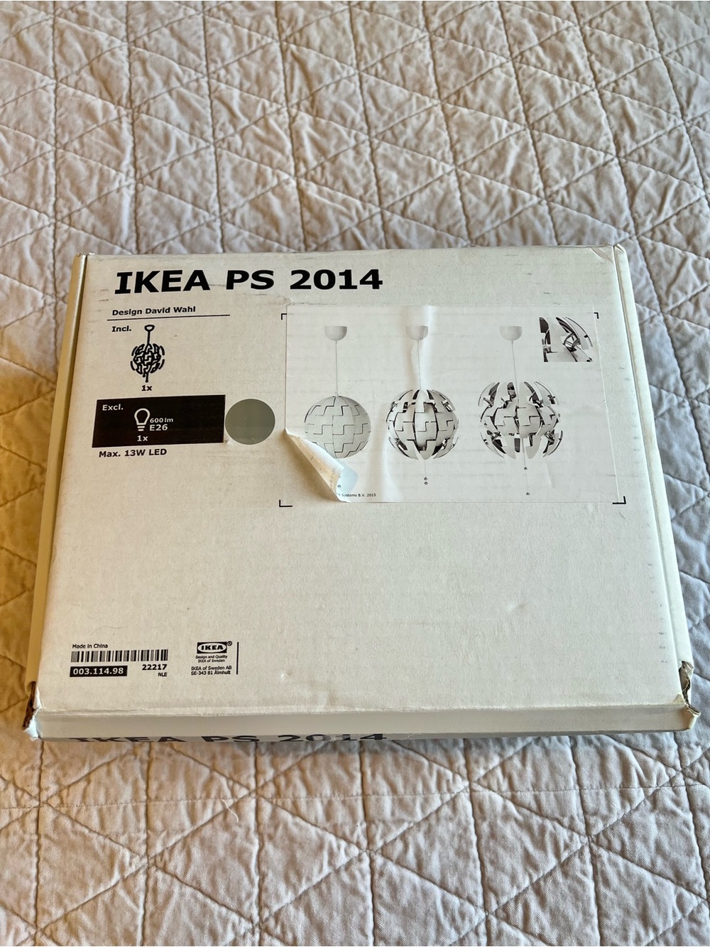 IKEA PS 2014 Ceiling Pendant Lamp “Death Star” MCM 14" White Copper